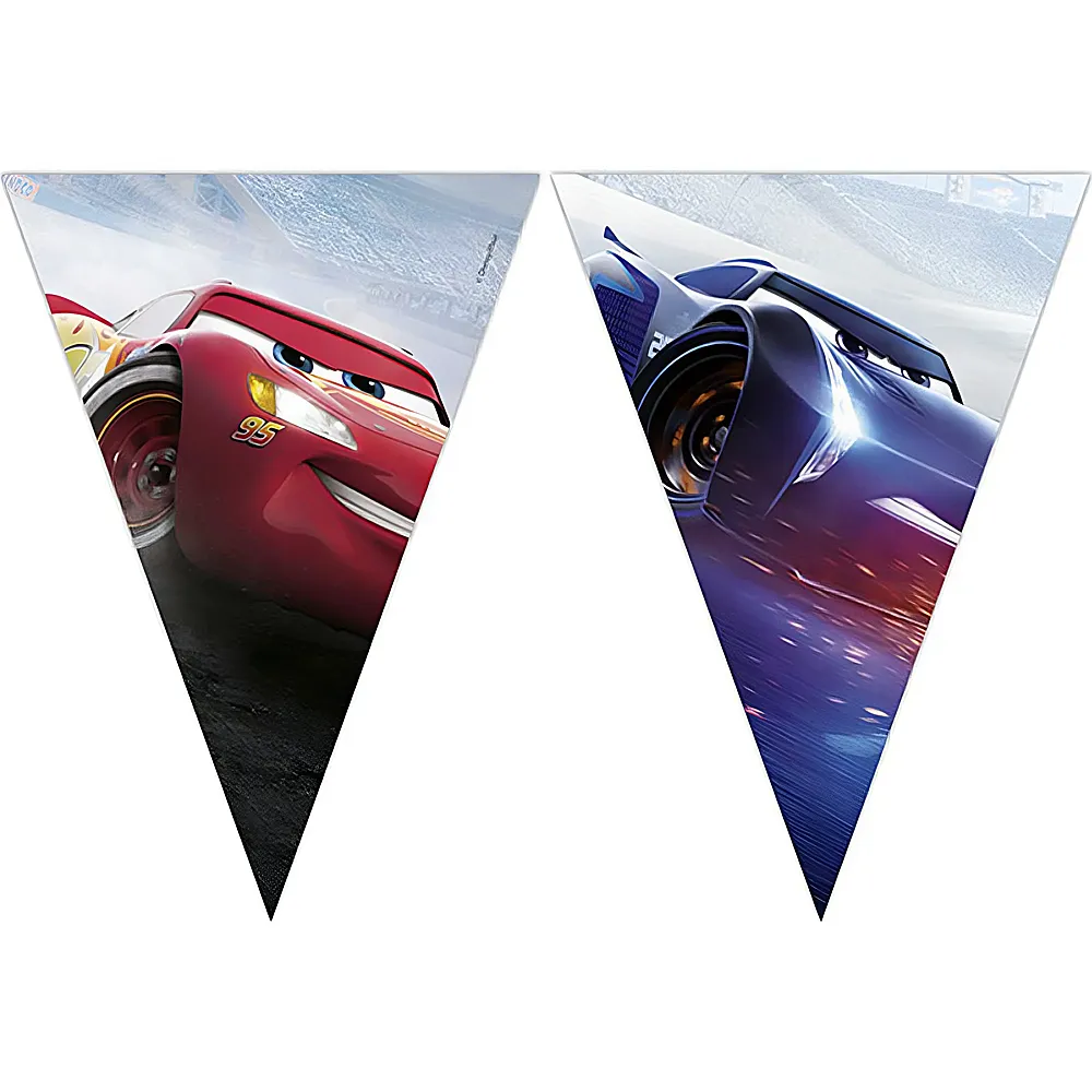 Amscan Disney Cars Wimpelkette mit 9 Flaggen | Kindergeburtstag