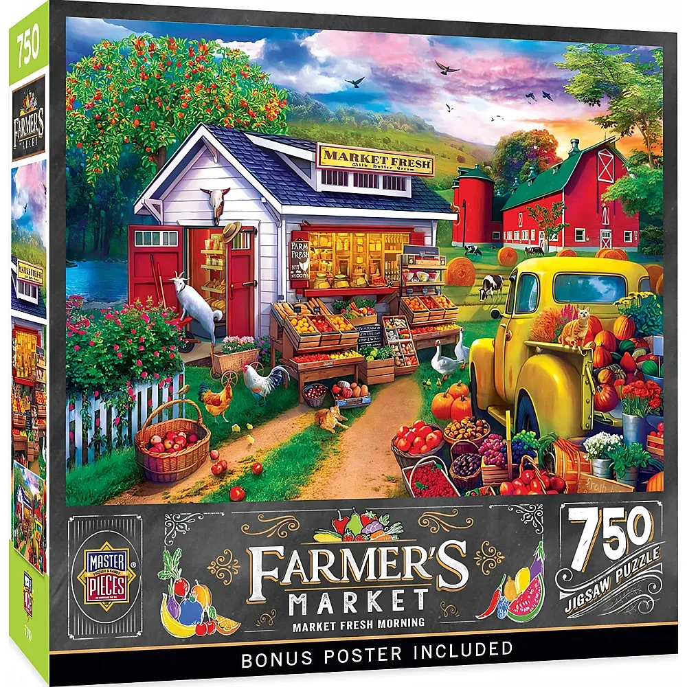 Master Pieces Puzzle Farmer's Market Market Fresh Morning 750Teile