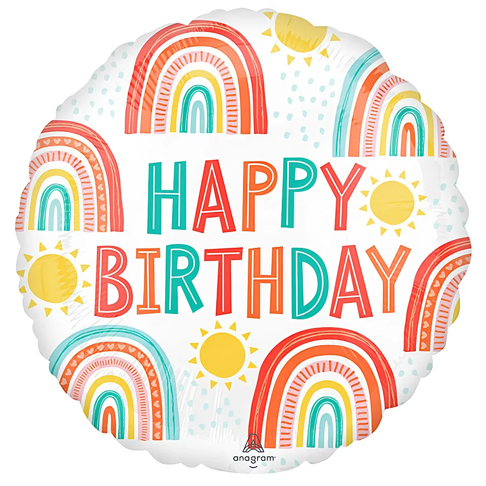 Amscan Folienballons Rainbow Birthday | Kindergeburtstag