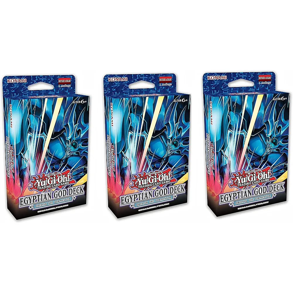 meinspielzeug - Konami Yu-Gi-Oh �gyptisches G�tter-Deck 3er Set: Obelisk der Peiniger - Deutsch | Sammelkarten