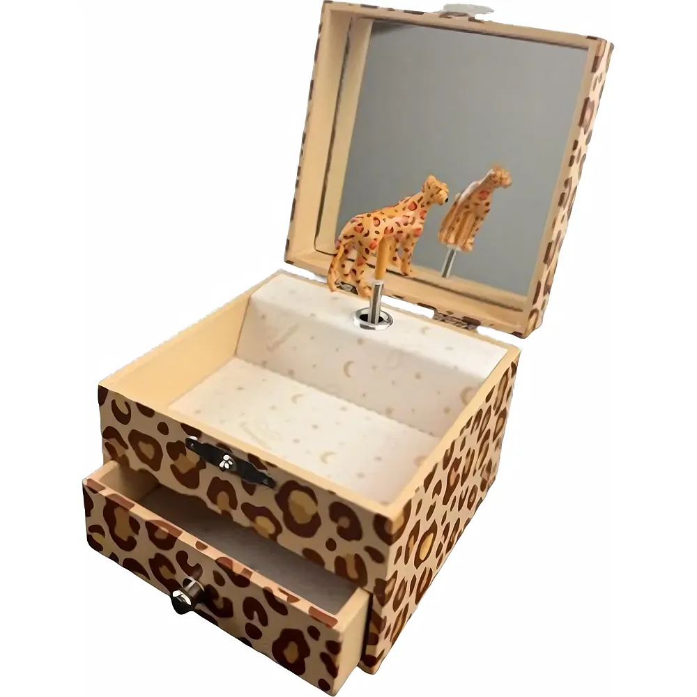 Trousselier Musikspieldose m. Schublade Leopard