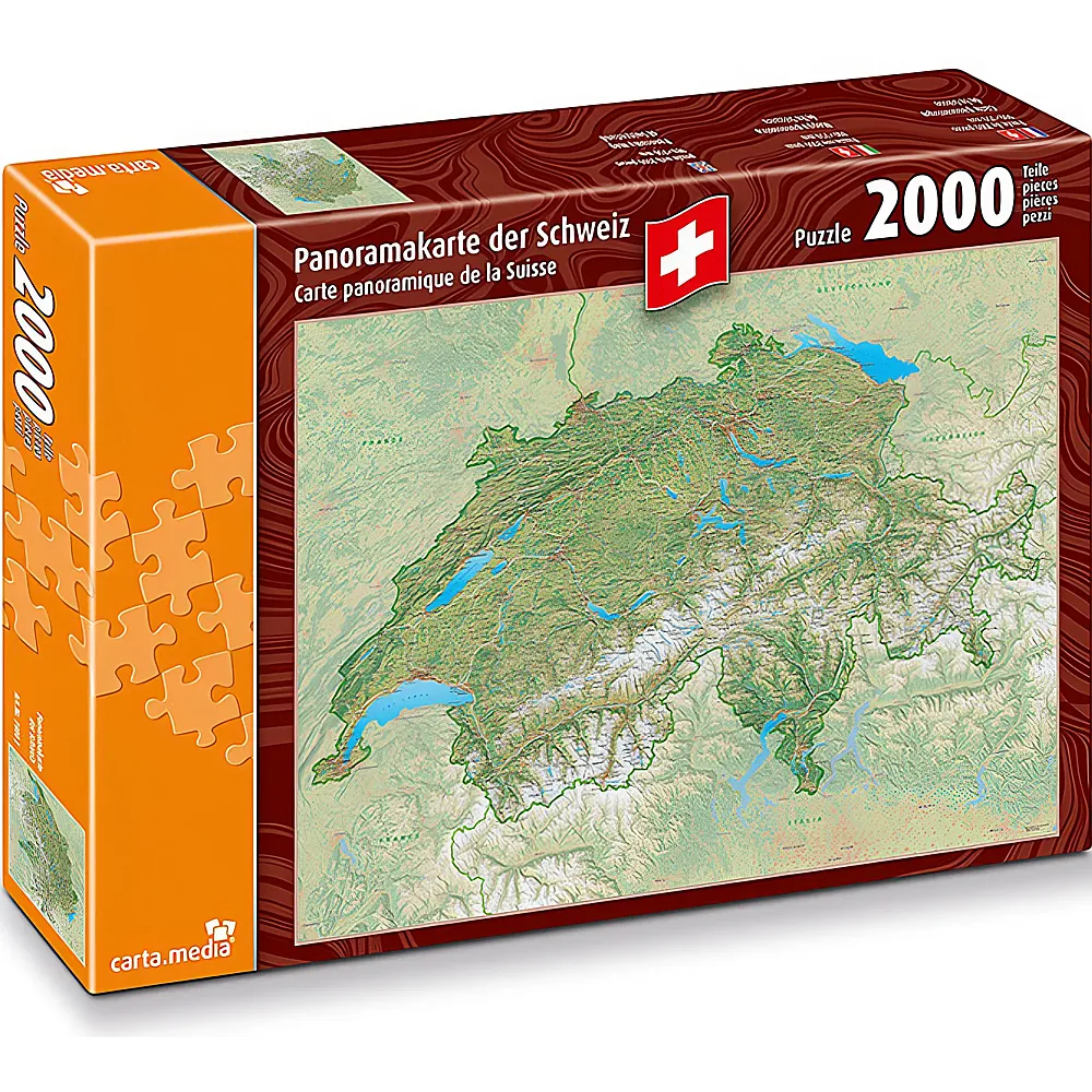 carta media Puzzle Panoramakarte der Schweiz 2000Teile