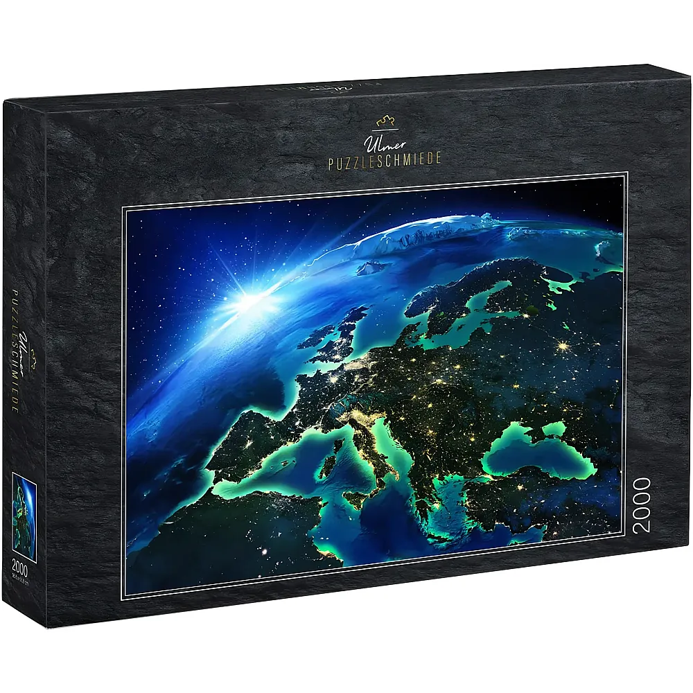 Ulmer Puzzleschmiede Europa aus der Weltraum-Perspektive bei Nacht - 2000 Teile