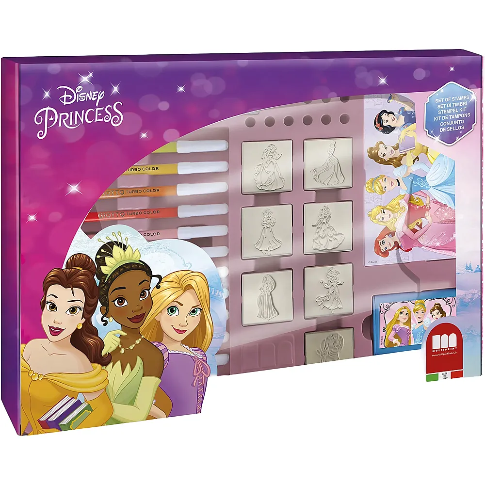 Multiprint Disney Princess Filzstifte & Stempel Set 22Teile | Malsets