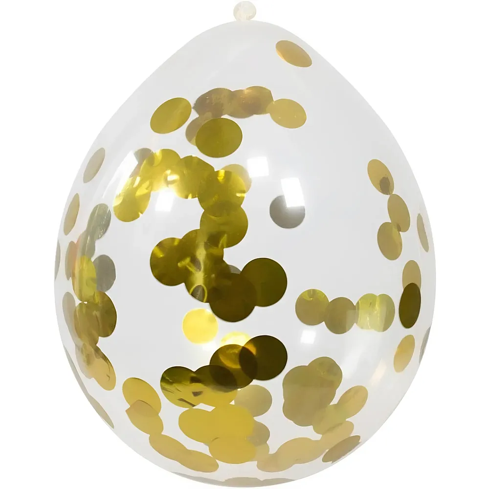 Folat Konfettiballon 4 Stk. 30cm gef�llt mit goldenen Konfettis