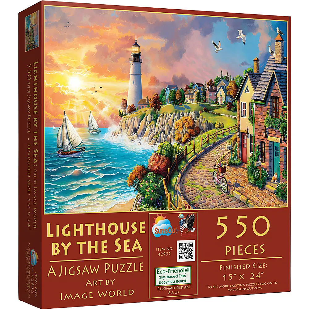 SunsOut Puzzle Image World Lighthouse by the Sea - 550 Teile