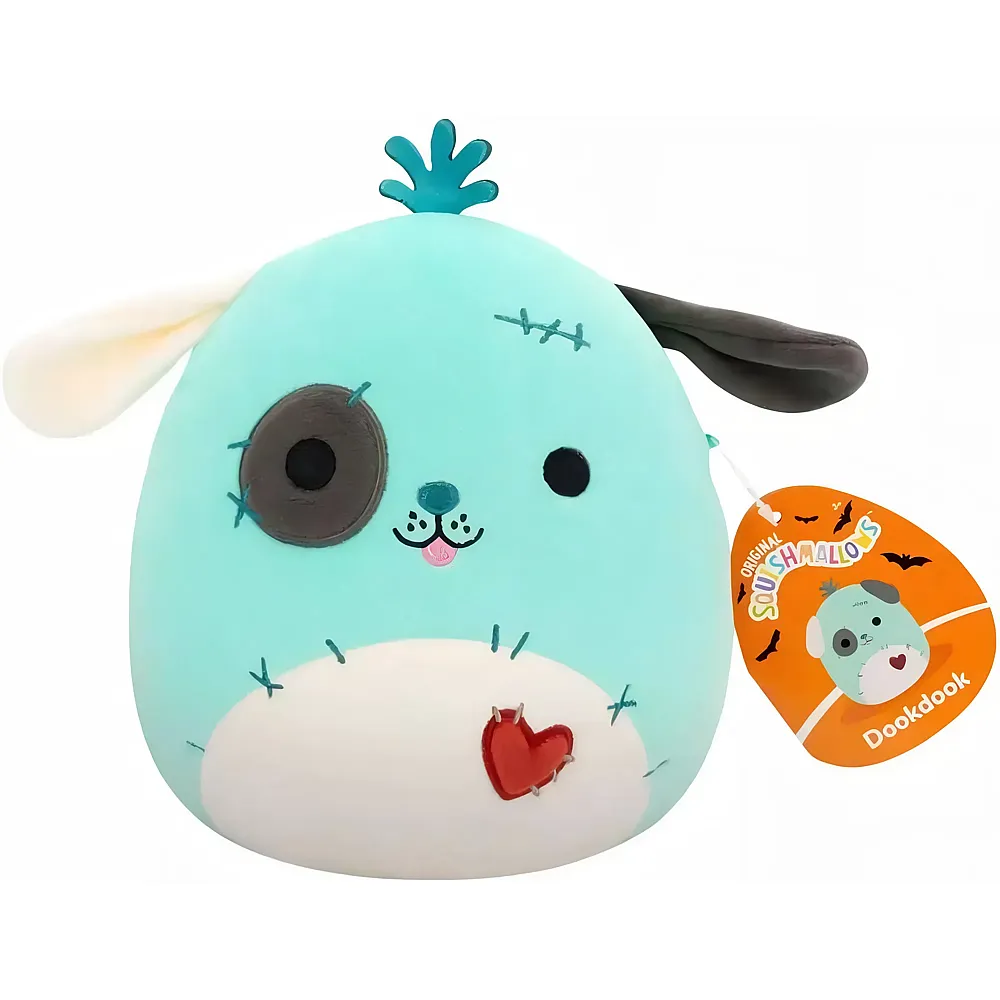 Squishmallows Pl�sch Dookdook der blaugr�ne Patchwork-Hund - 19 cm | Hunde Pl�sch