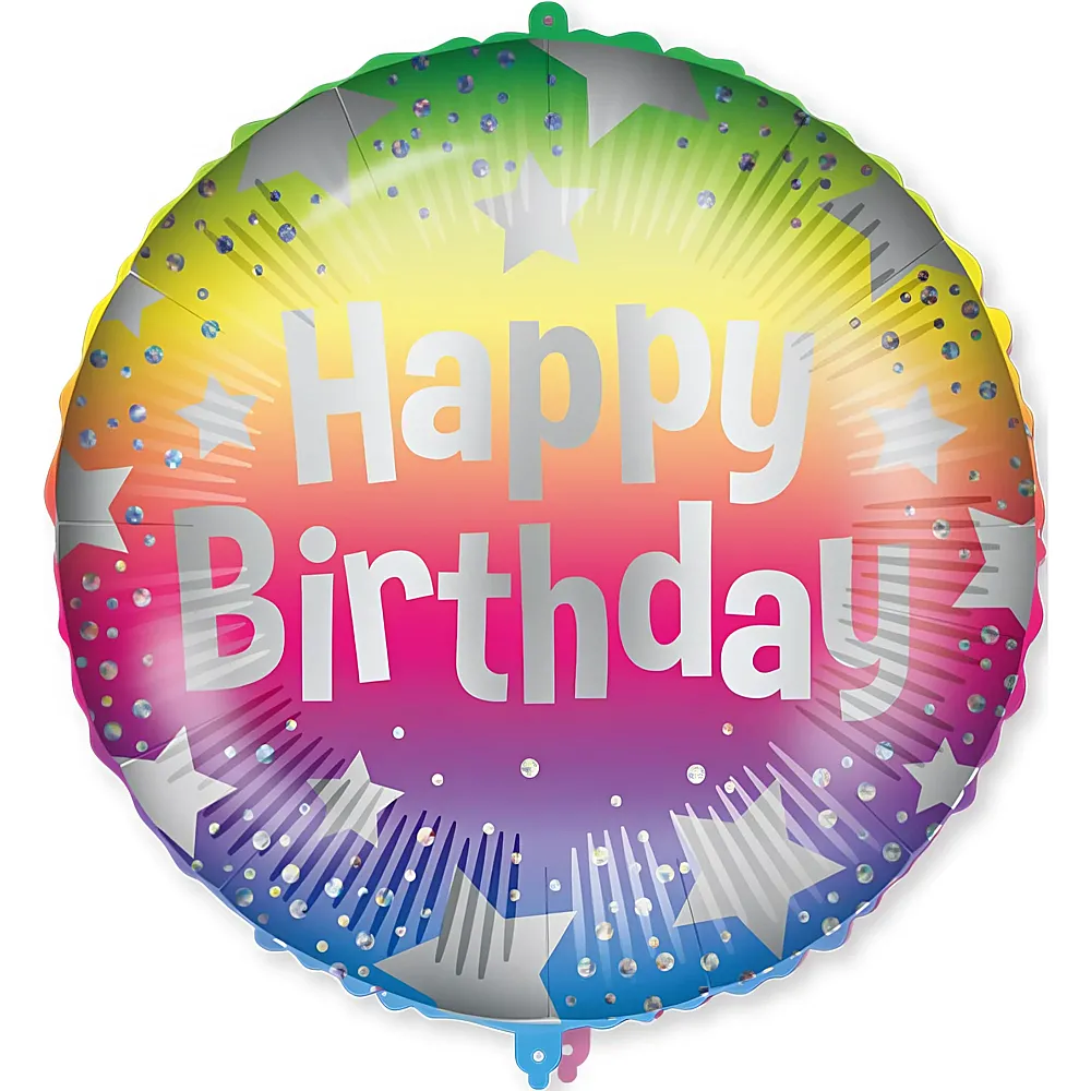 Procos Folienballon Happy Birthday Rainbow Stars