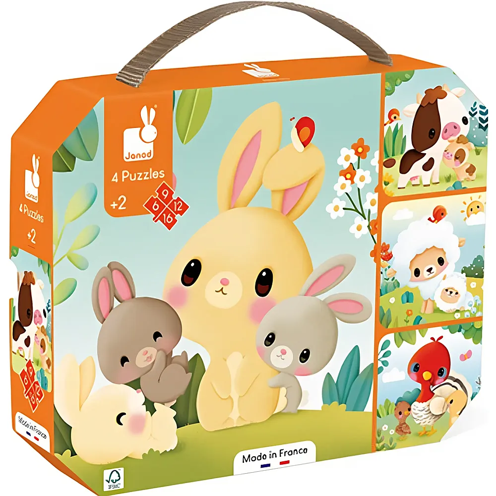 Janod Puzzle Skalierbare R�tsel mit Nutztieren 6-16Teile
