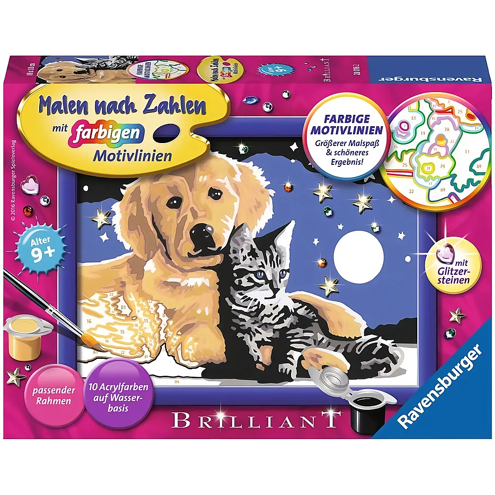 Ravensburger Malen nach Zahlen Farbige Motivlinien Funkelnder Sternenhimmel