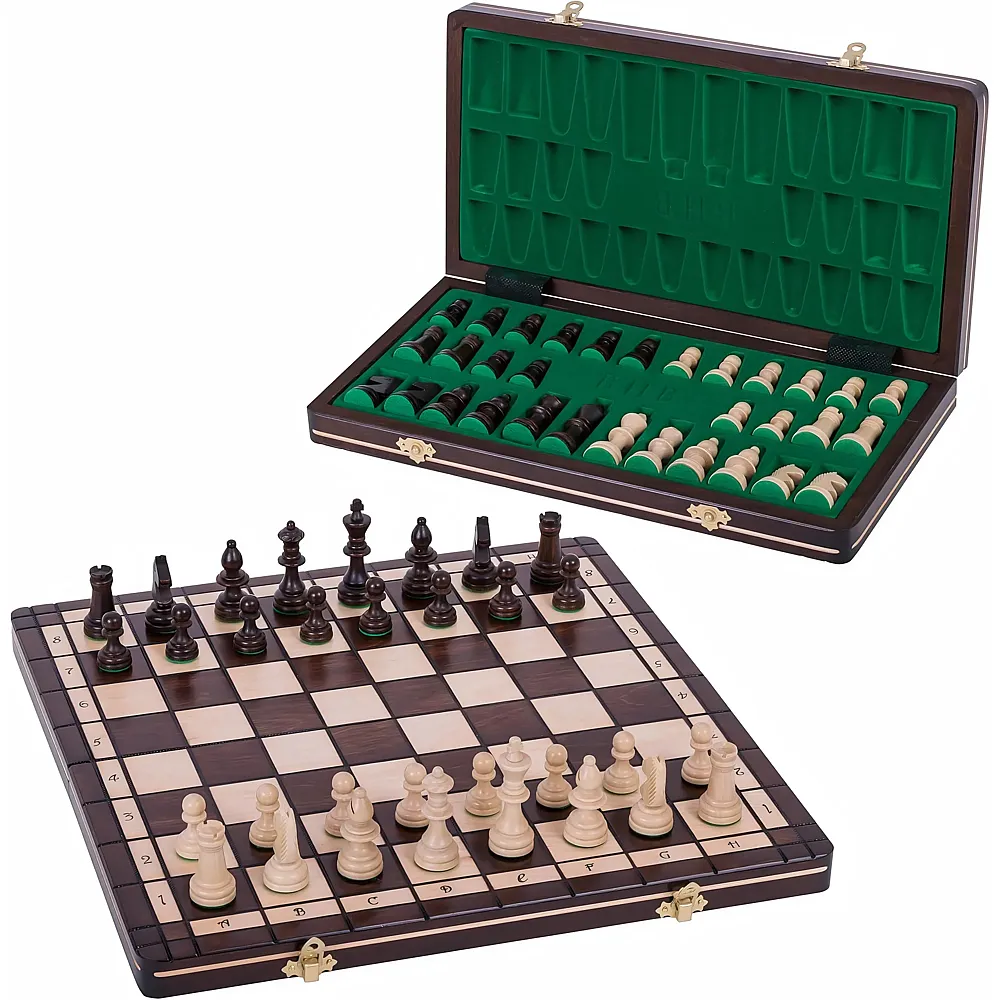 Wegiel Schach Schachspiel - Sport - 40 x 40 cm - Schachfiguren & Schachbrett aus Holz