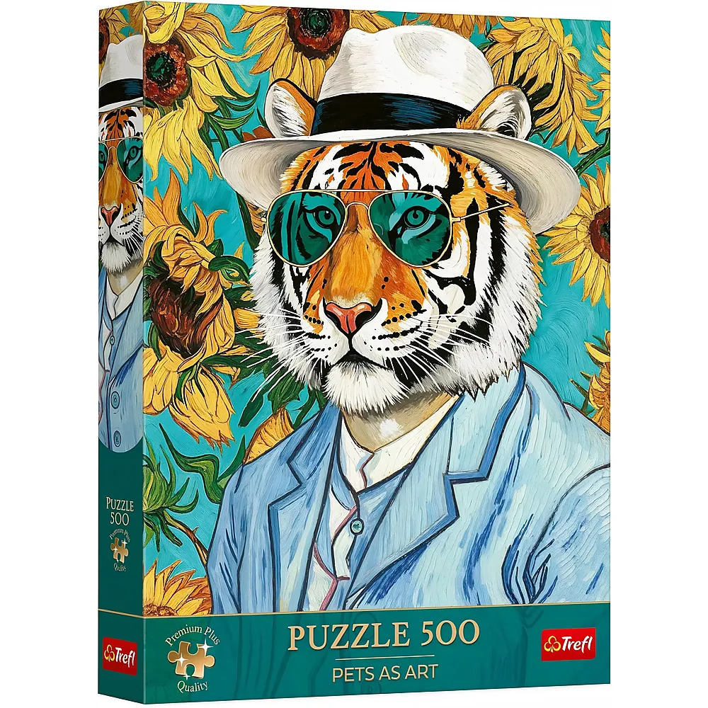 Trefl Puzzle 500 Teile Pets as Art - Herr Tiger und die Sonnenblumen