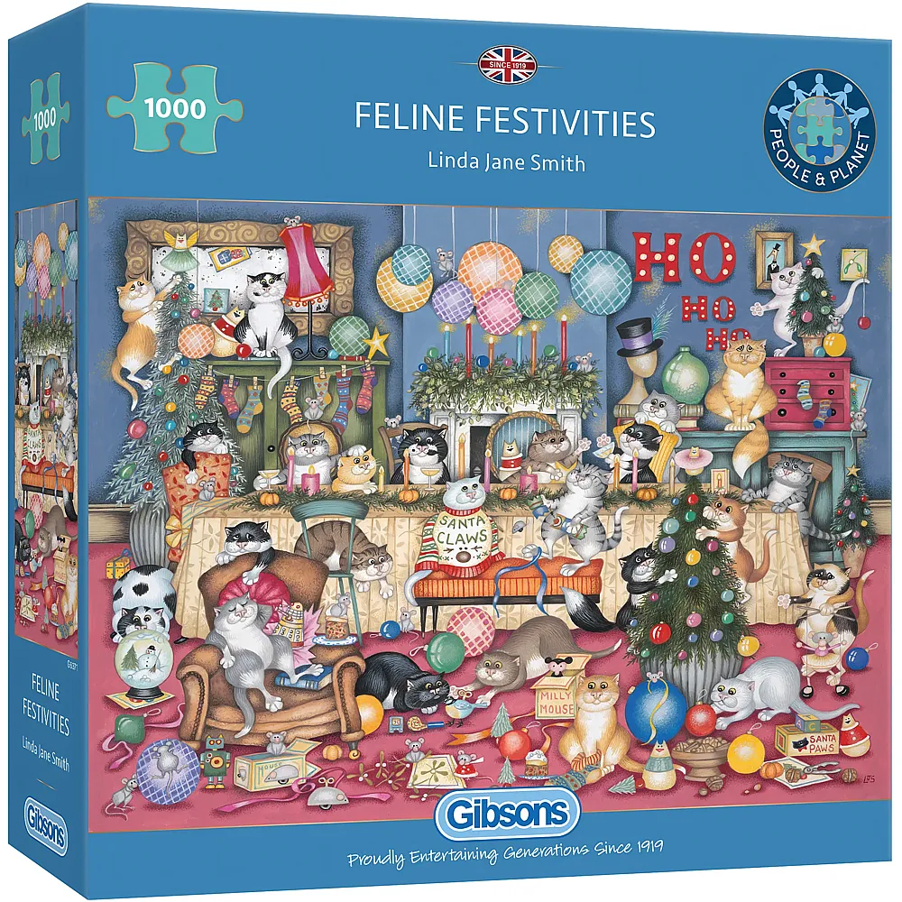 Gibsons Puzzle Linda Jane Smith Feline Festivities 1000Teile