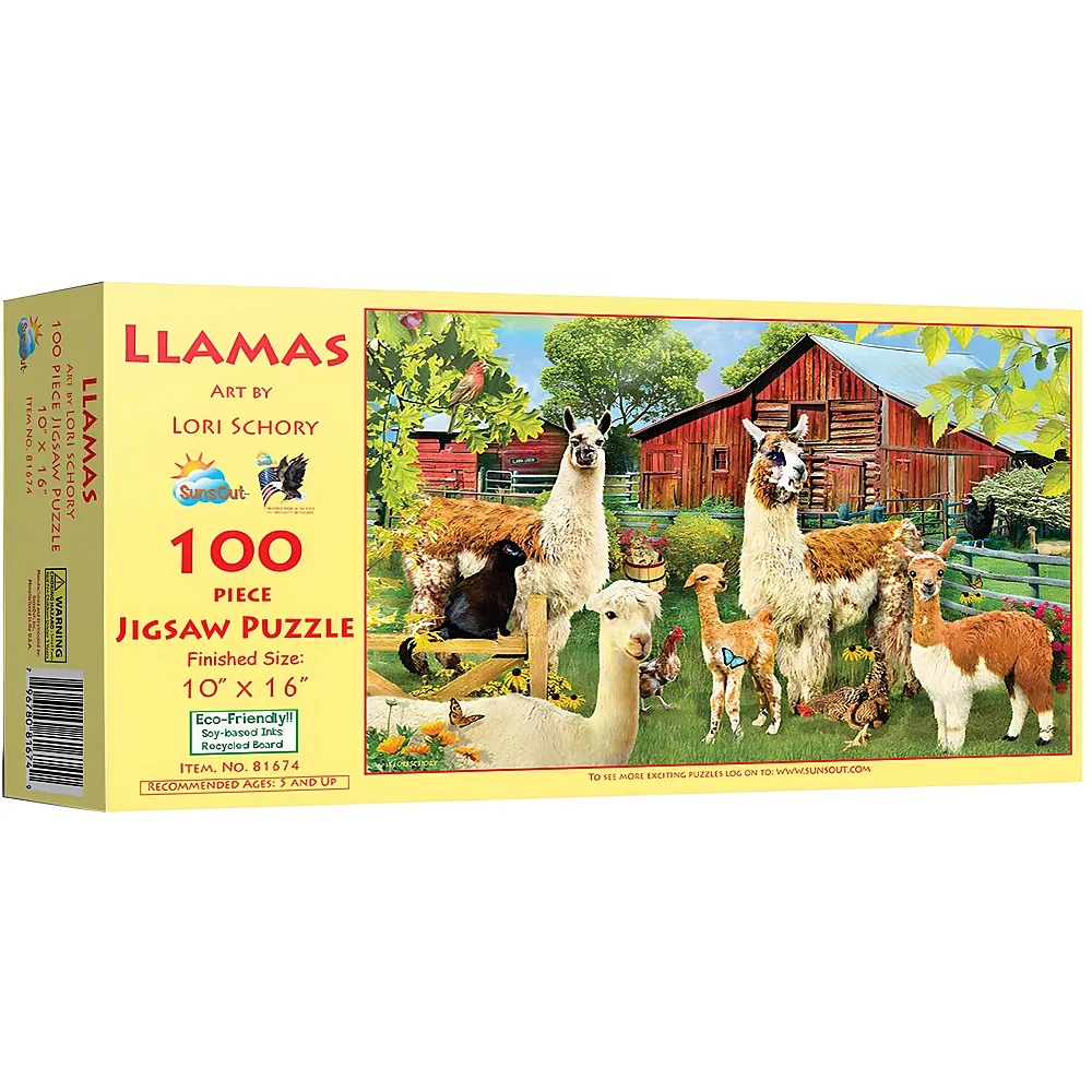 SunsOut Puzzle Lori Schory Llamas - 100 Teile
