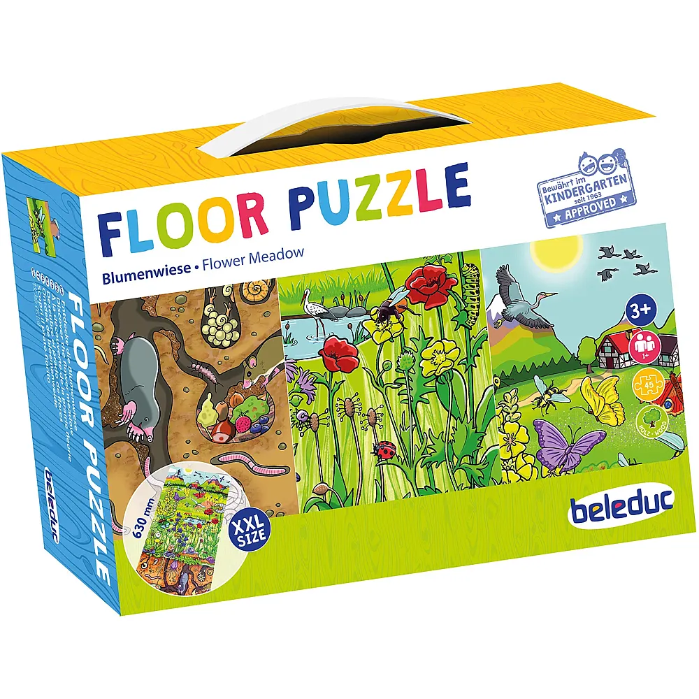 Beleduc Boden-Puzzle Entdecke die Blumenwiese