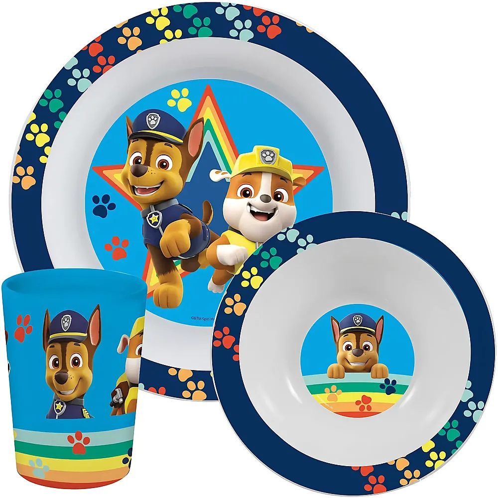 p:os Paw Patrol Fr�hst�cksset Chase & Rubble 3Teile