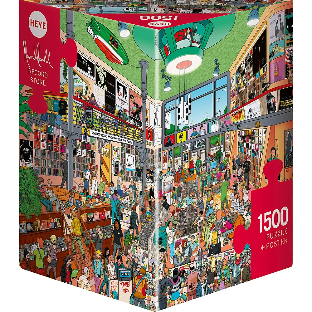 Heye Puzzle Triangular Record Store - 1500 Teile