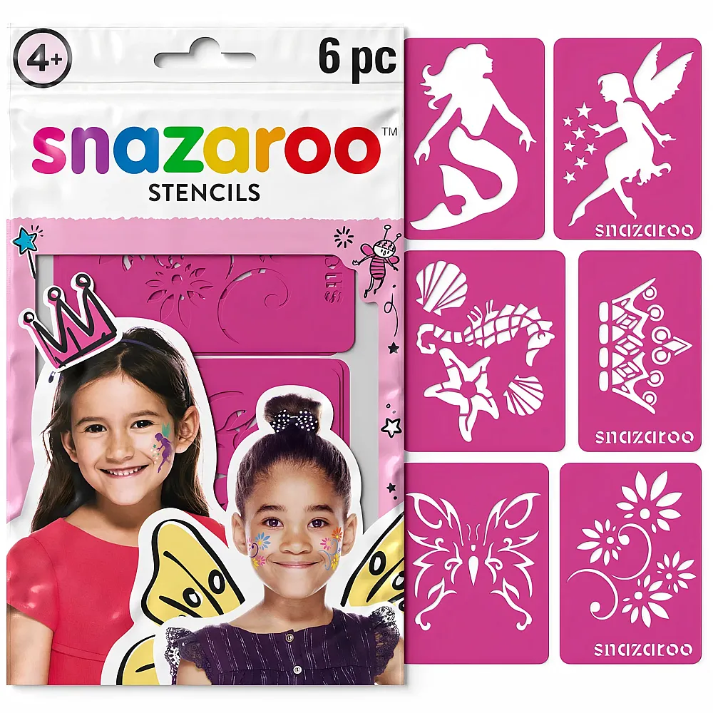 Snazaroo 6 Schminkschablonen Mdchen