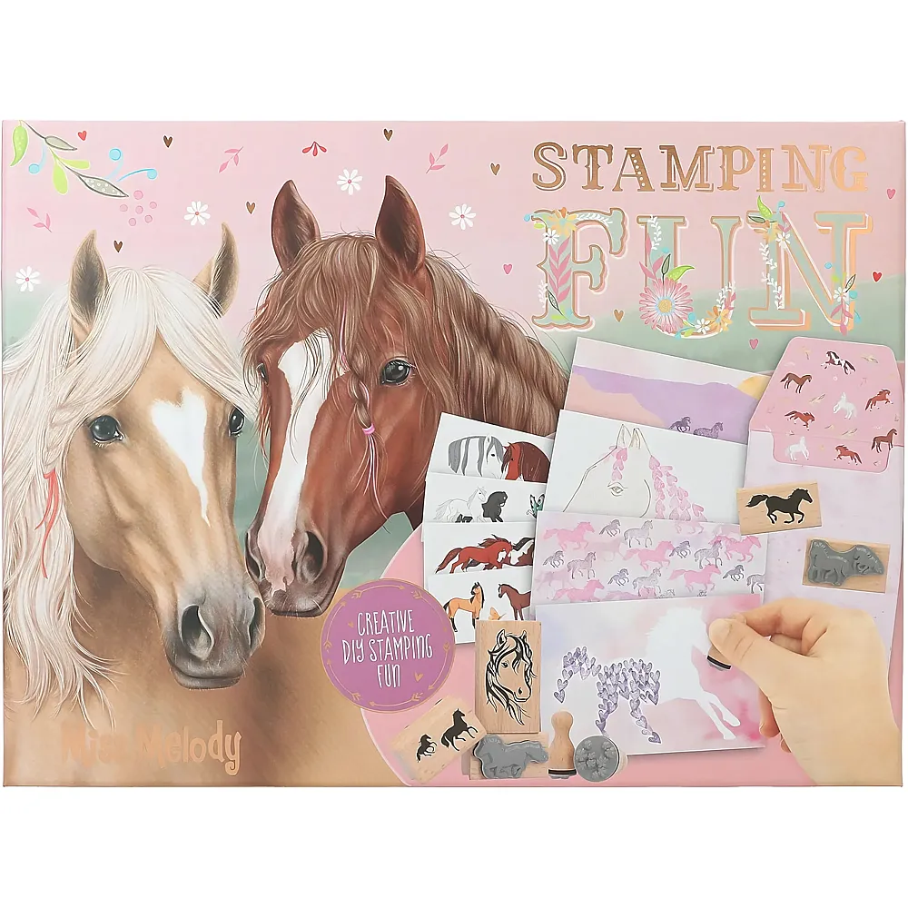 Depesche Miss Melody Stamping Fun - Kreativ Set zum Gestalten von Karten und Briefen, inkl. Papier, Umschl�ge, Stempel