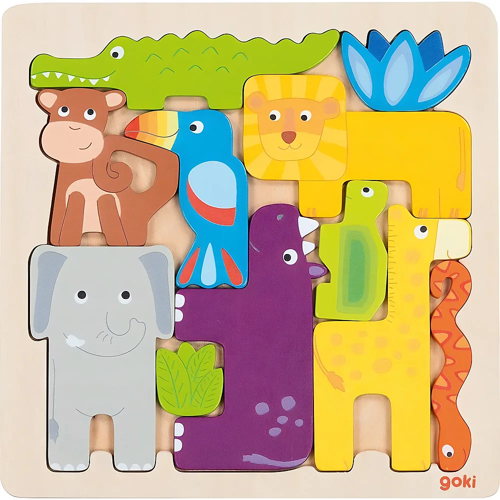 Goki Puzzle Safari-Tiere - 11 Teile