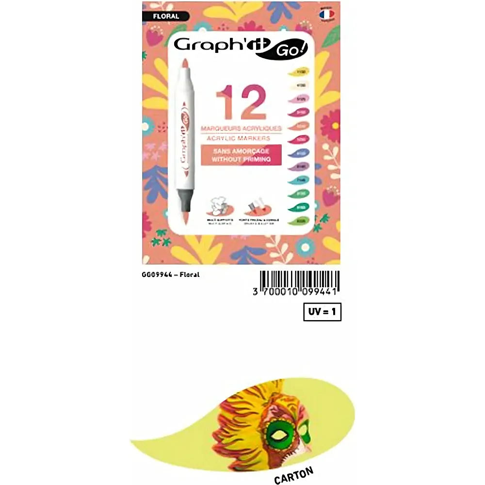 Graph'it GO Set DE 12 Marqueurs Acrylique Floral - Suche