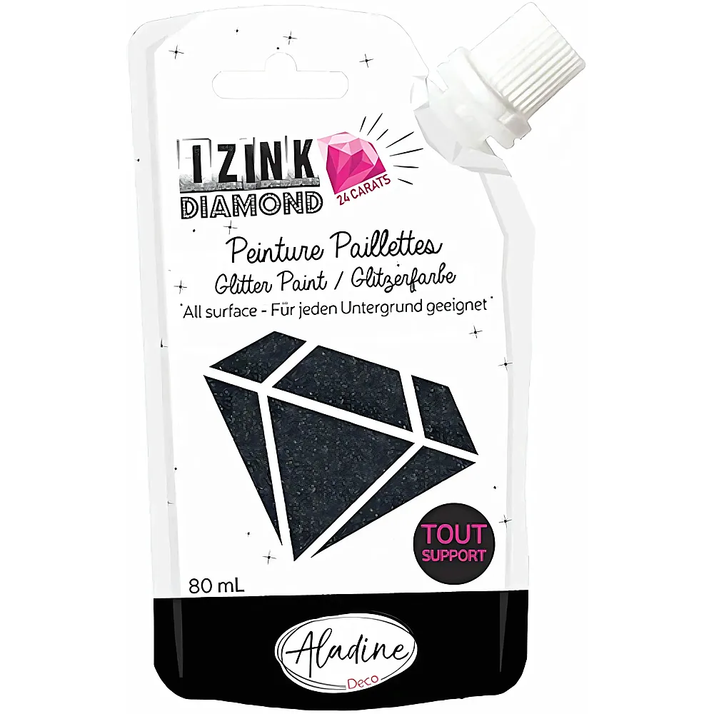 Aladine Izink Izink Diamond 24 Carats Schwarz - 80 ml | Farbe & Kreide
