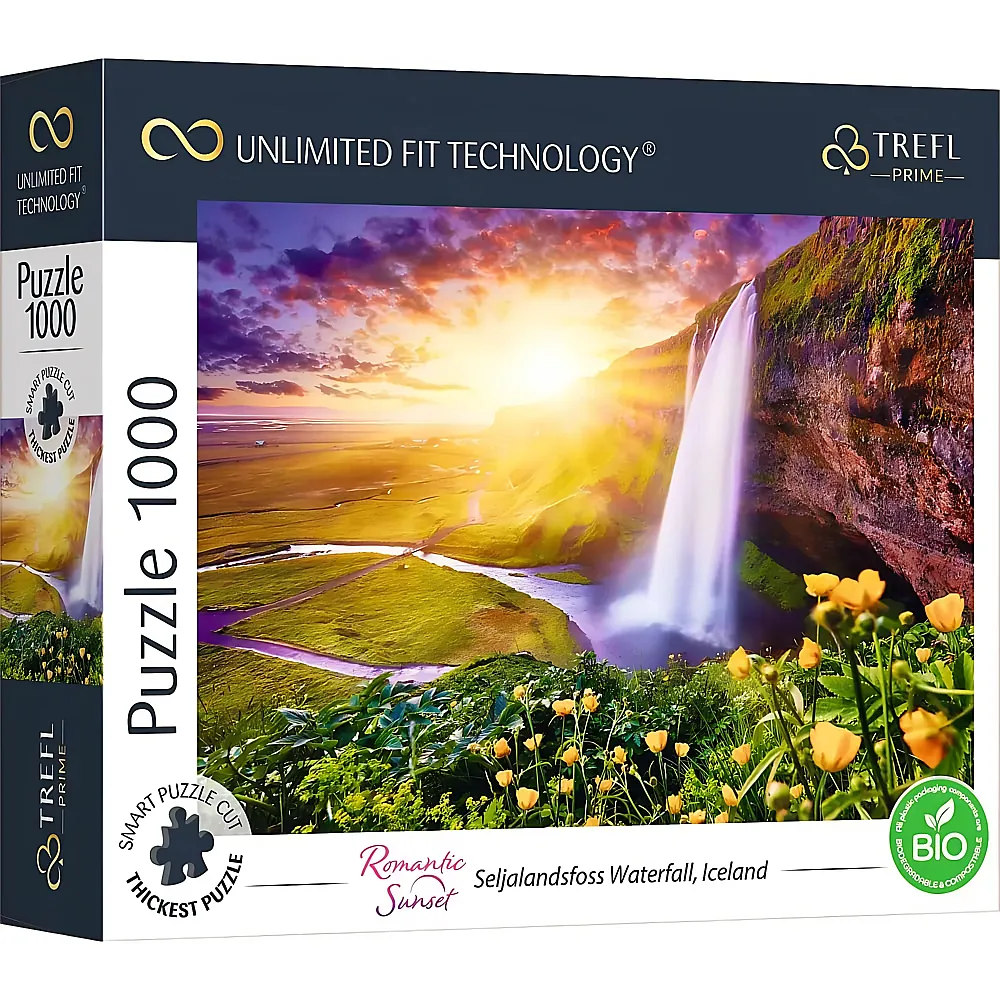 Trefl Puzzle Romantic Sunset Seljalandsfoss Waterfall, Island - 1000 Teile
