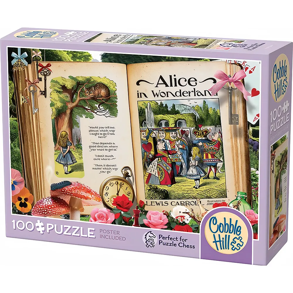 Cobble Hill Puzzle 100 Teile XXL Teile - Once Upon a Time - Alice in Wonderland