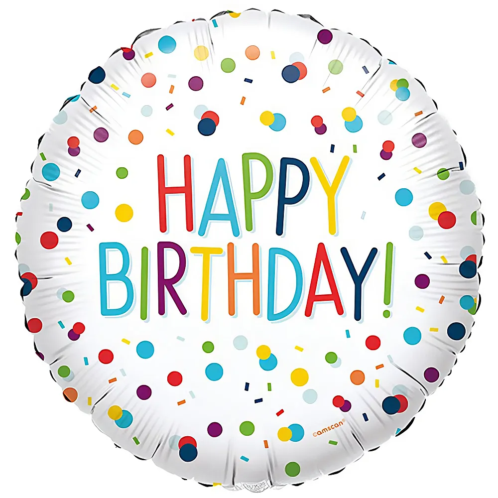 Amscan Folienballon Happy Birthday Confetti - 43 cm