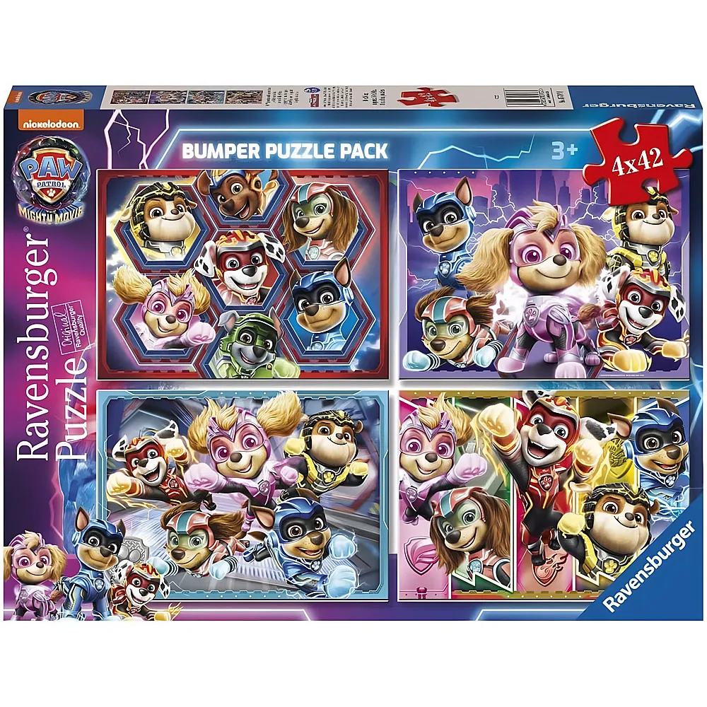 meinspielzeug - Ravensburger Puzzle 4in1 Paw Patrol Bumper Pack - 42 Teile | Puzzle 10-104 Teile