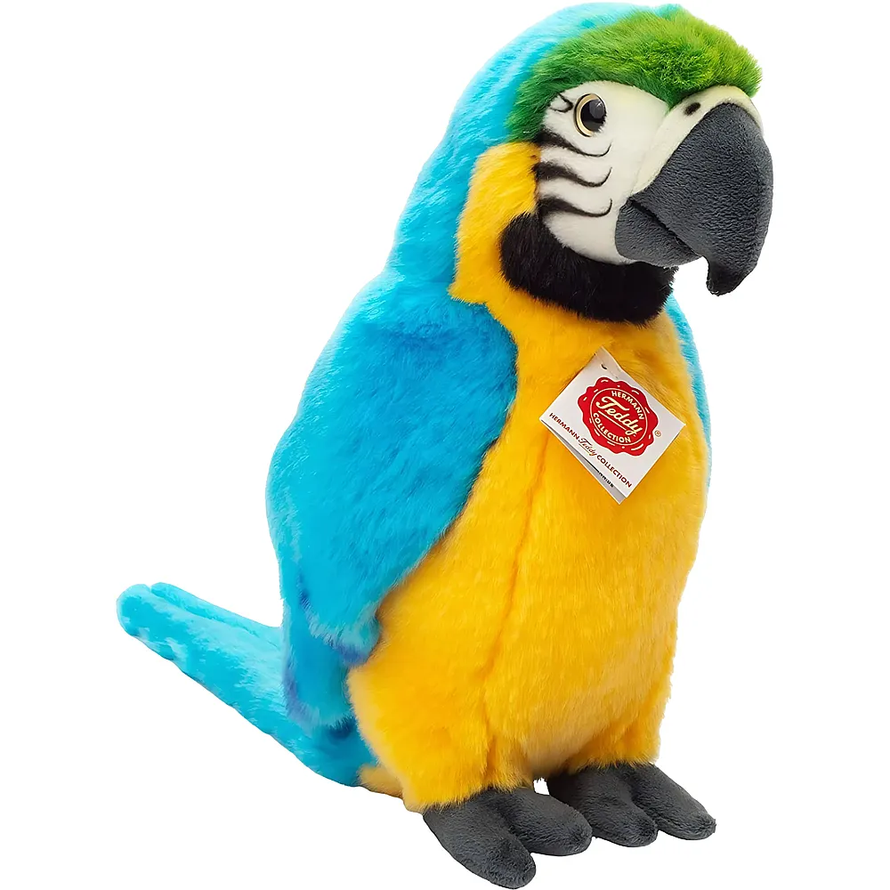 Teddy-Hermann Papagei Gelbbrustara - 26 cm - V�gel Pl�sch