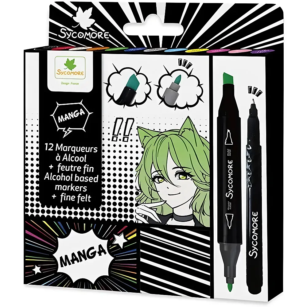 Sycomore Artissimo Manga PM 12 Marqueurs A Alcool fr-de-it