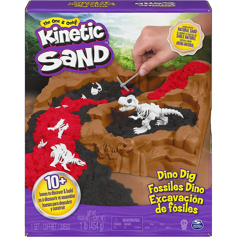 Spin Master Kinetic Sand 10 in kinetischem Sand versteckten Dinosaurier-Knochen