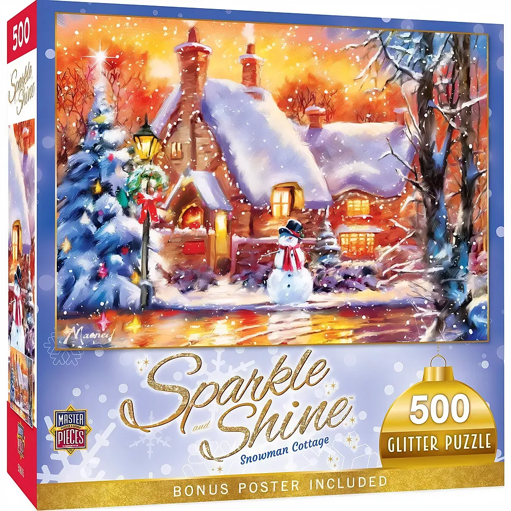 Master Pieces Puzzle Sparkle Shine Schneemann-H�tte 500Teile