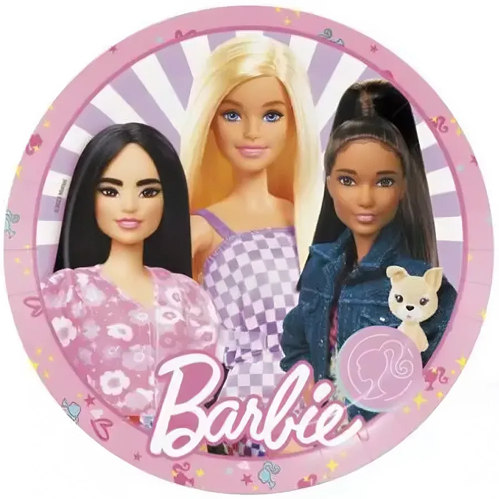 BeenSmile Einwegteller Barbie - 8 Teile | Tischdeko