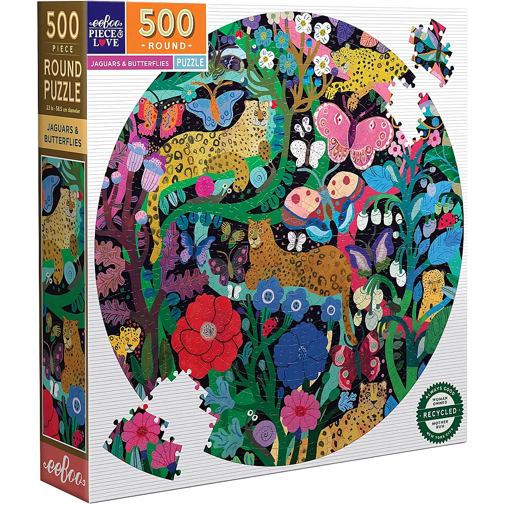 eeBoo Puzzle Jaguars & Butterflies 500Teile