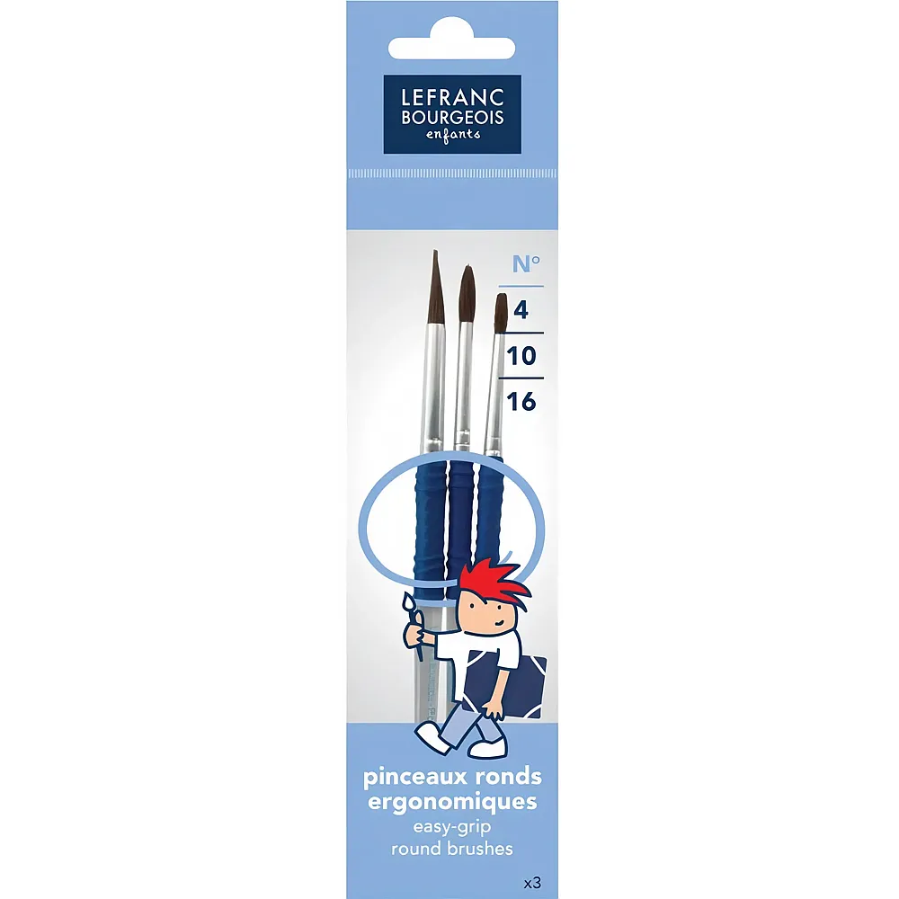 Lefranc Bourgeois Lfb Schulpinsel Set 3 Ergonomische Ponyhaar Pinsel 4-10-16 - Suche