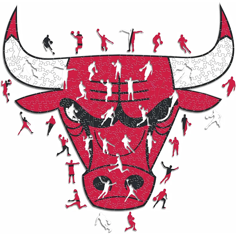 meinspielzeug - Iconic Puzzle NBA Chicago Bulls Logo 150Teile | Holzpuzzle