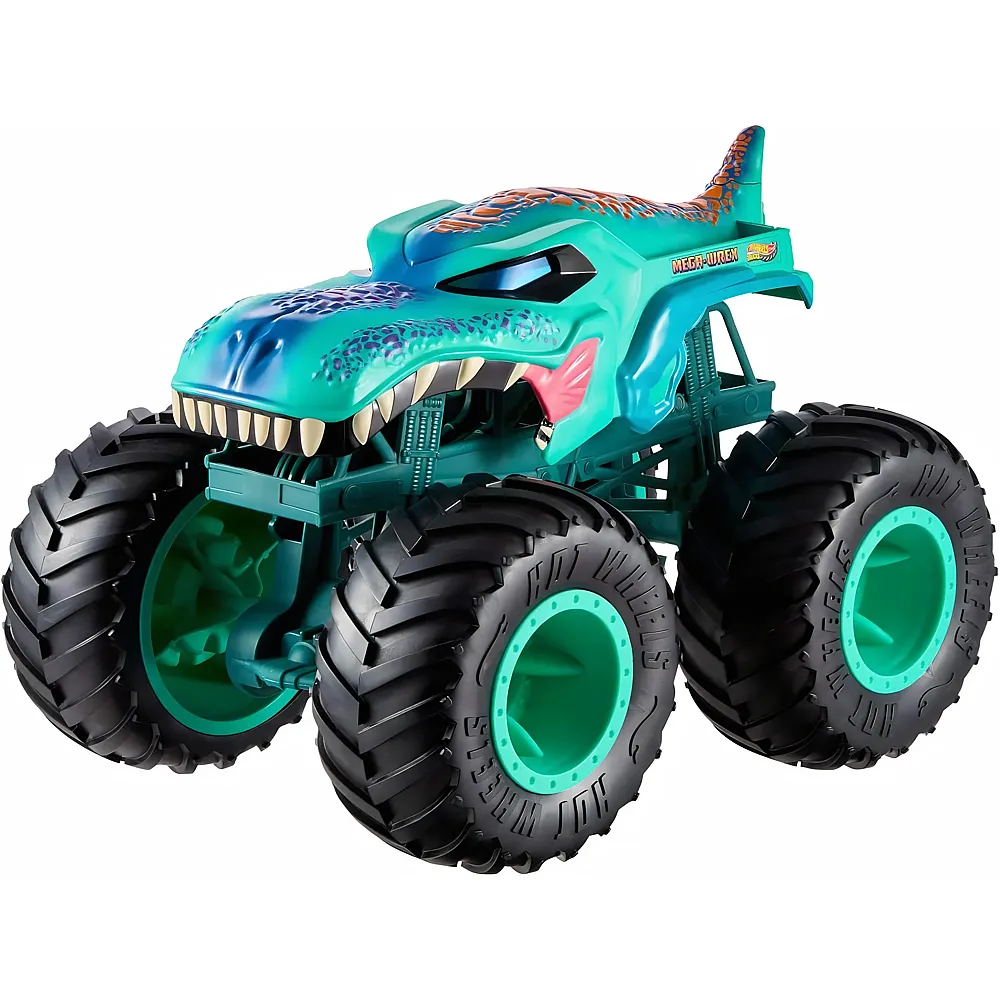 Hot Wheels Monster Trucks Spielzeugtruck Colossal Mega-Wrex mit grossen R�dern und leuchtenden Details
