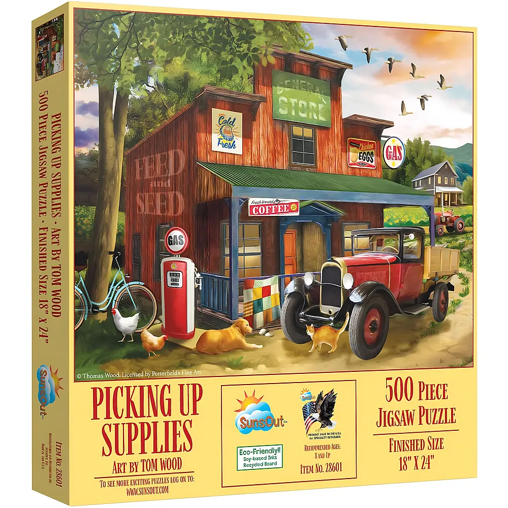 SunsOut Puzzle Tom Wood Picking Up Supplies - 500 Teile
