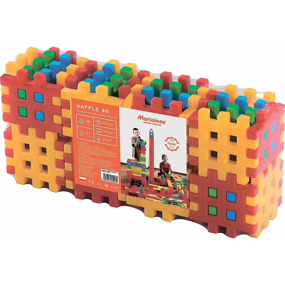 meinspielzeug - Marioinex Waffle Blocks - 48 Teile | Steckbausteine