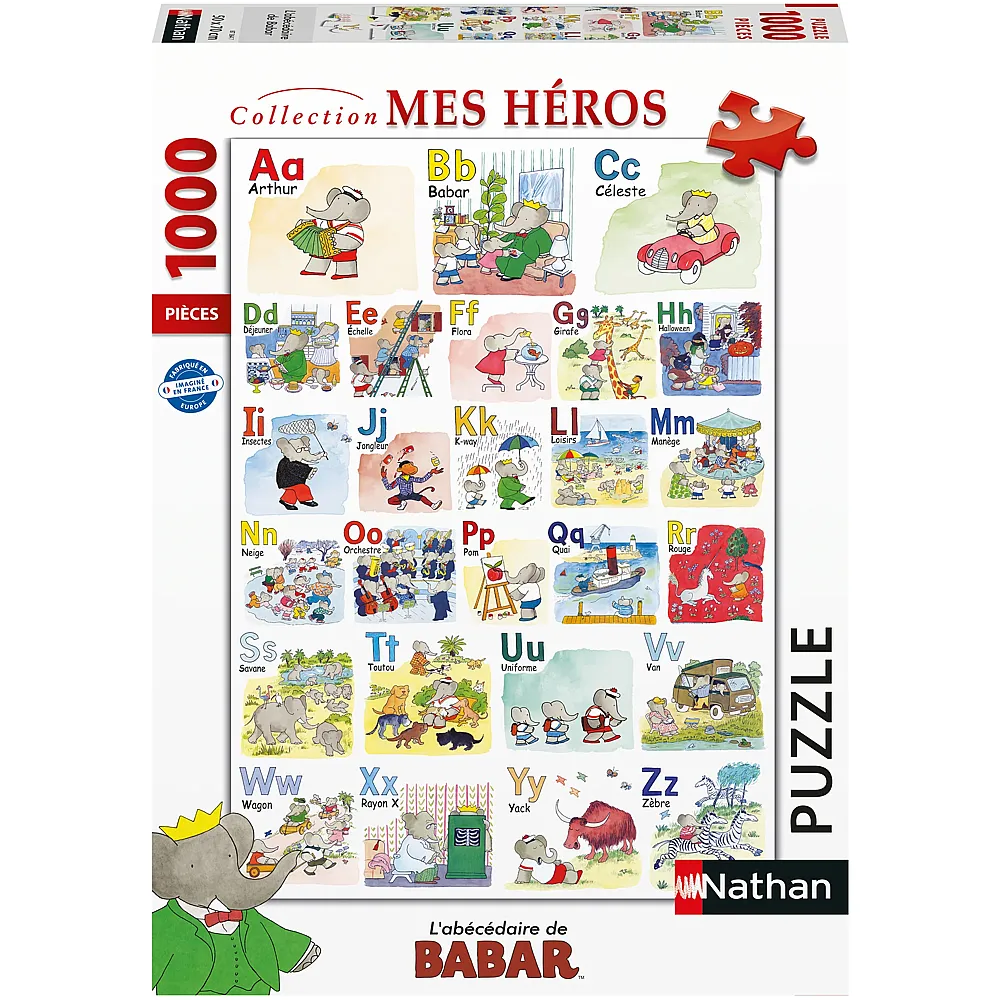 Nathan Puzzle Babars Alphabetbuch 1000Teile