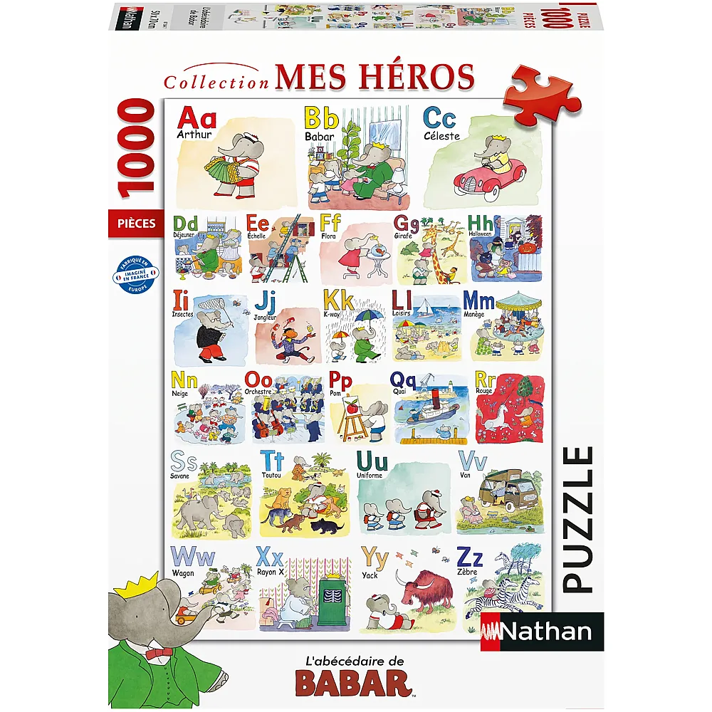 Nathan Puzzle Collection Mes H�ros Babars Alphabetbuch 1000Teile