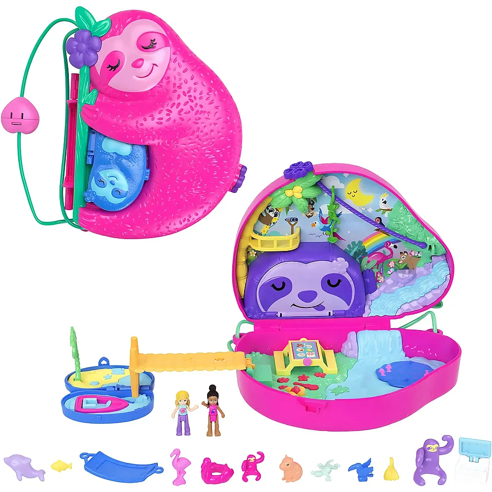 Polly Pocket Faultierfamilie 2-in-1 Taschenschatulle