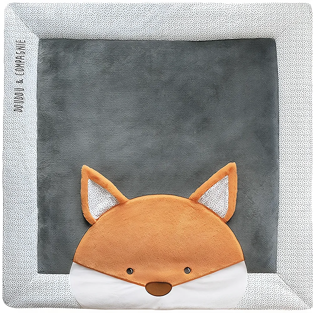 Doudou et Compagnie Kuschelteppich Fuchs - 100 x 100 cm | Spieldecken