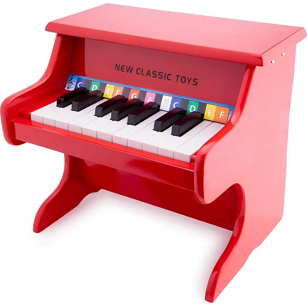 New Classic Toys Piano / Klavier Red -18 Tasten