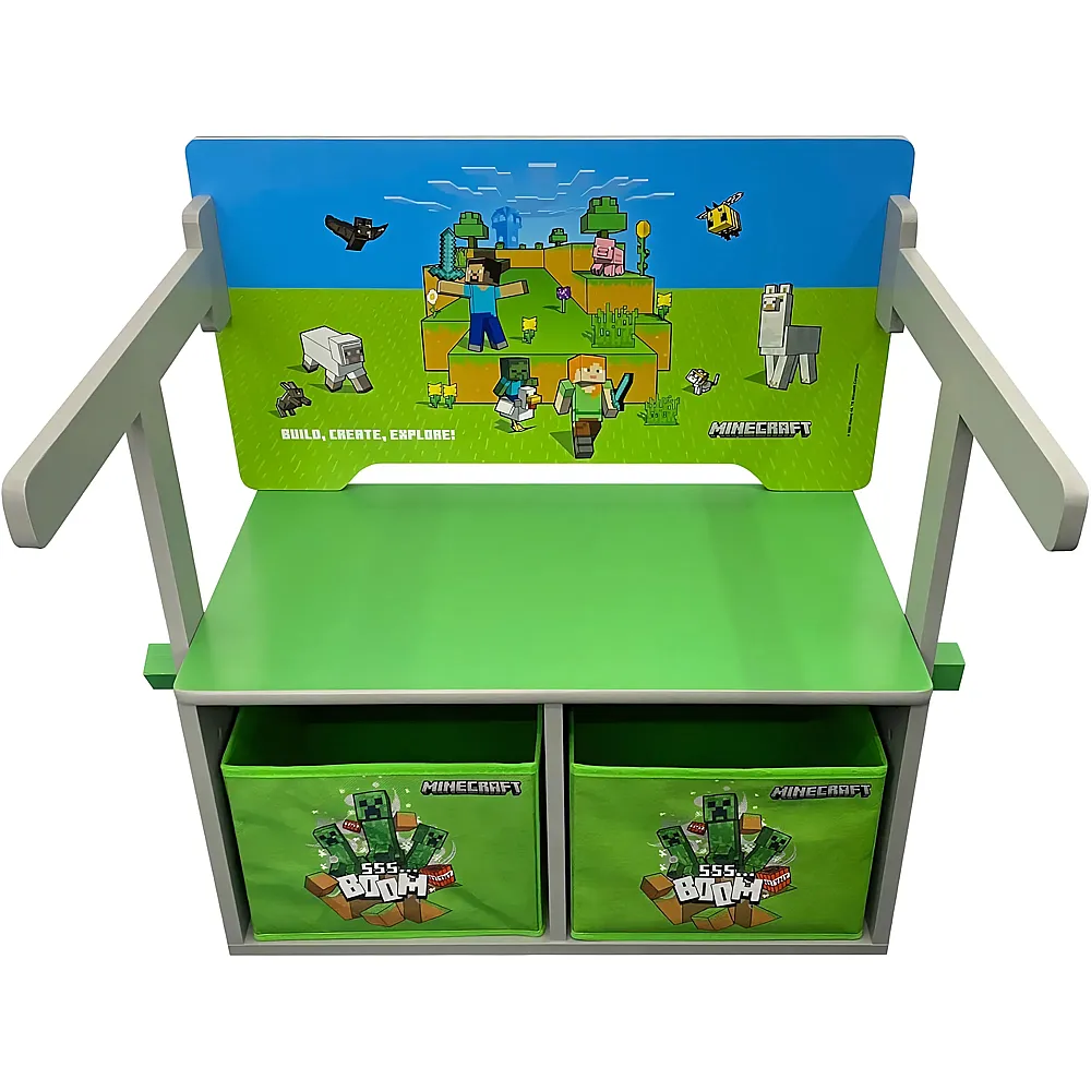 Phoenix Minecraft Umklappbare Sitzbank mit Armlehne zum Spieltisch