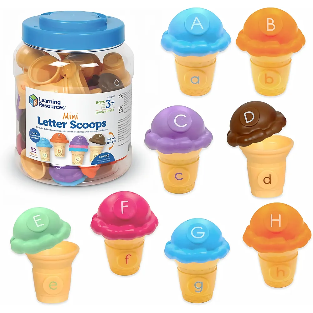 Learning Resources Mini-Eiskugeln mit Buchstaben - 52 Teile
