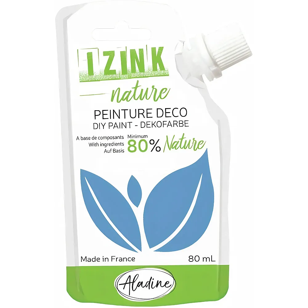 meinspielzeug - Aladine Izink Izink Deko Naturmalfarbe Azur Blau 80ml | Farbe & Kreide