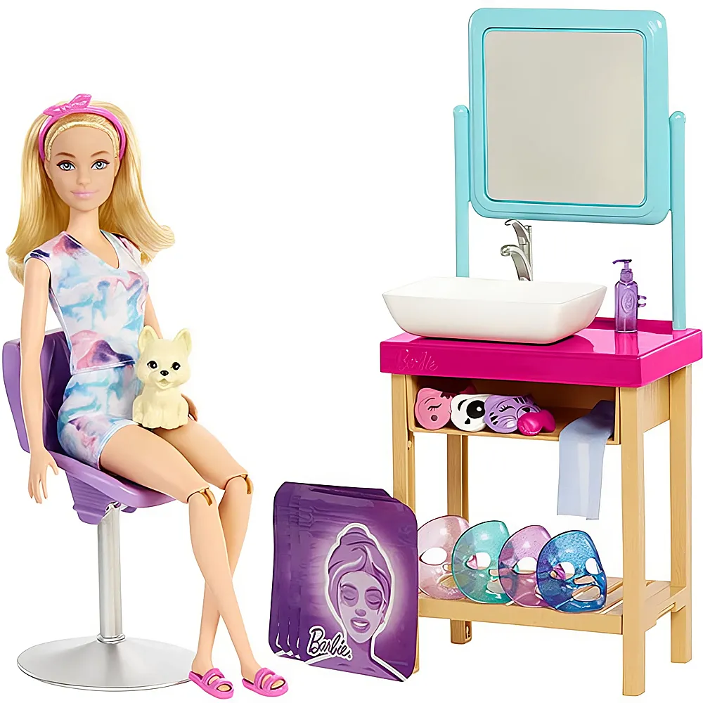 Barbie Familie & Freunde Wellness Sparkle Mask Spa Day mit Puppe